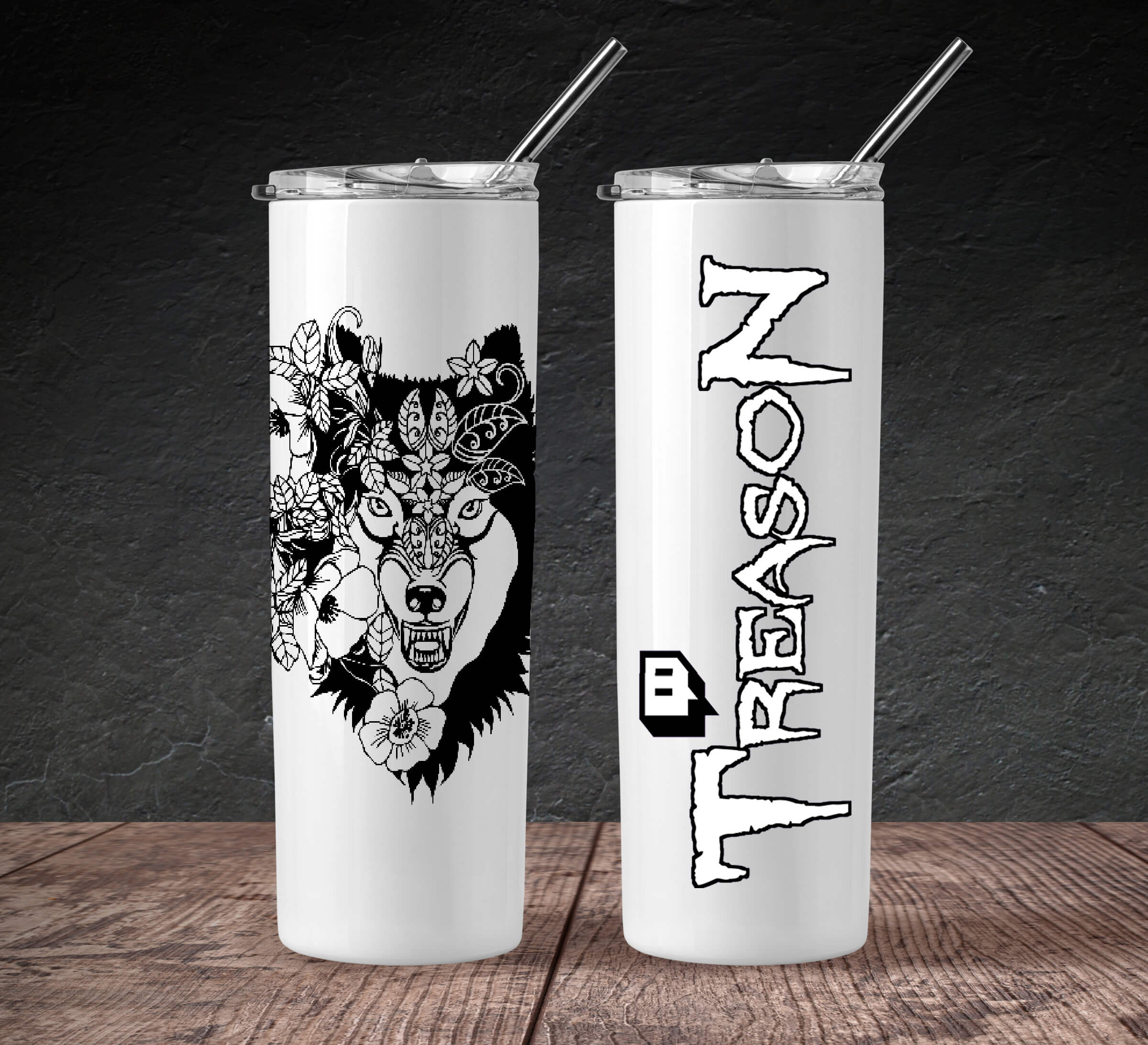 Treason Flower Wolf Skinny Tumbler